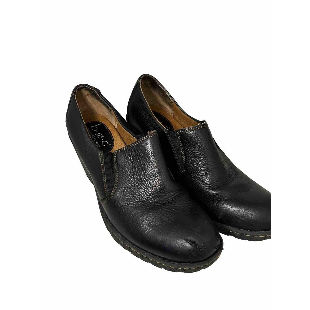 BOC Born  Boots Women 8.5‎ Carlie Slip On Low Ankle Bootie Black Leather Comfort